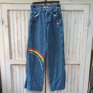 Pacsun, Rainbow 🌈 High Waist Baggy Jeans. Size 24